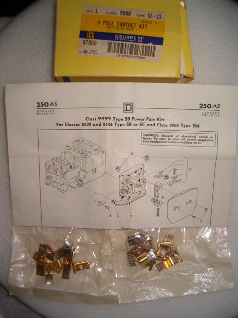 Square D 9998-SL-13 Contact Kit 3 Pole Size 1 New in the Box